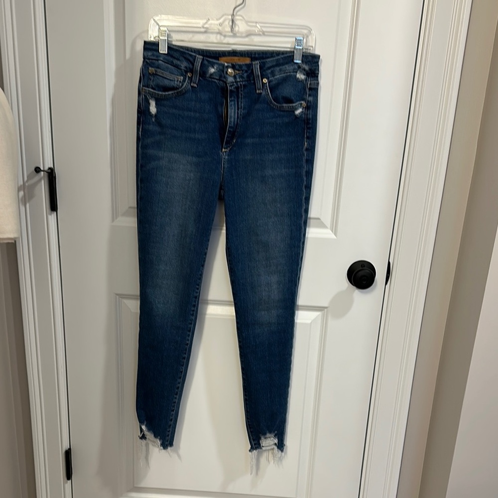 Joe's Jeans Blue Skinny Denim with Distressed Hem